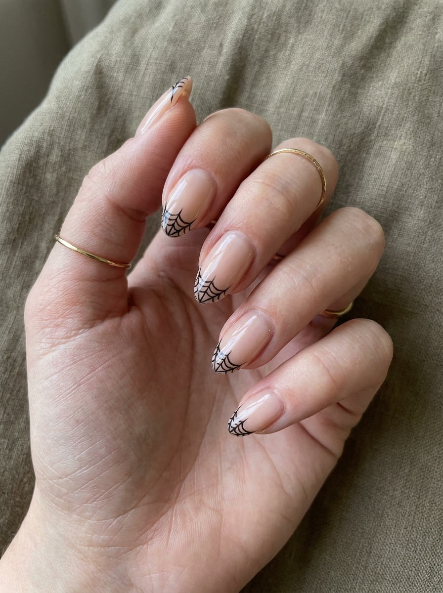 Spider Web French Nails als Halloween Nägel Inspiration 2026